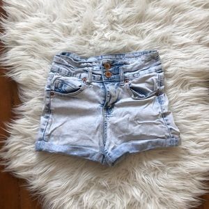Cotton On high waisted bleached wash denim shorts